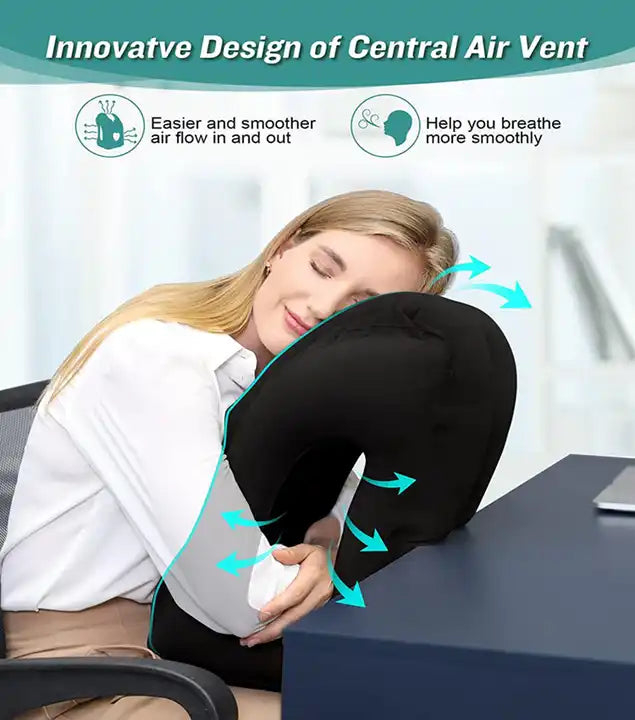 Inflatable Travel Pillow - Portable Headrest for Airplane, Car, and Office_1