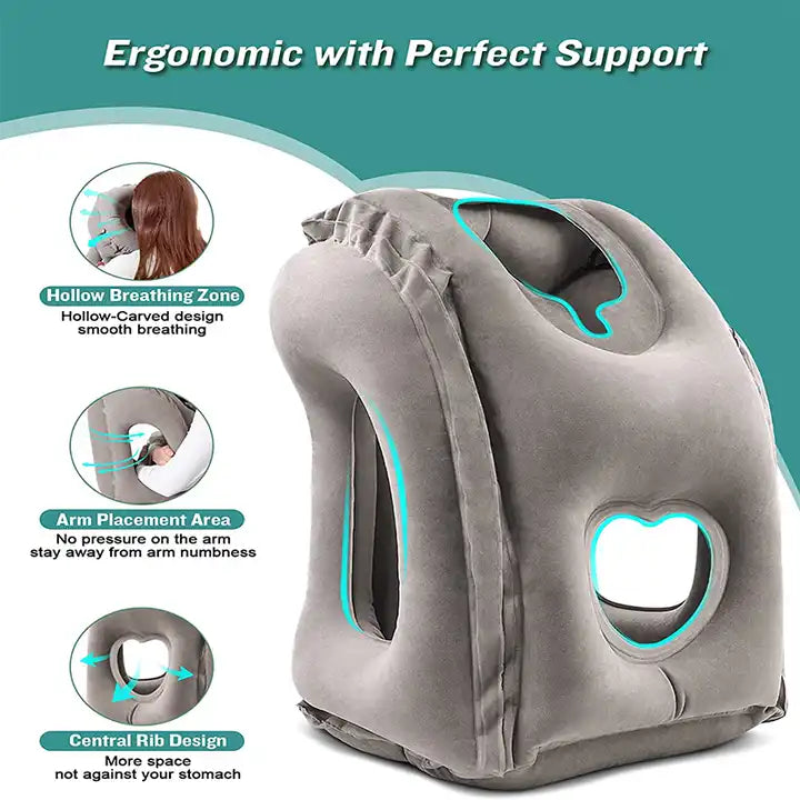 Inflatable Travel Pillow - Portable Headrest for Airplane, Car, and Office_6