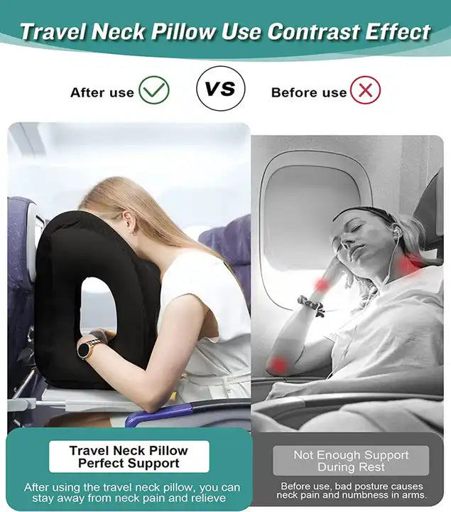 Inflatable Travel Pillow - Portable Headrest for Airplane, Car, and Office_4